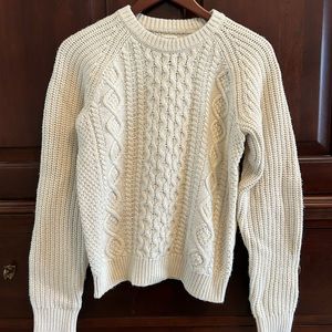 Gap Boys XXL cable-knit sweater in chino (oatmeal)